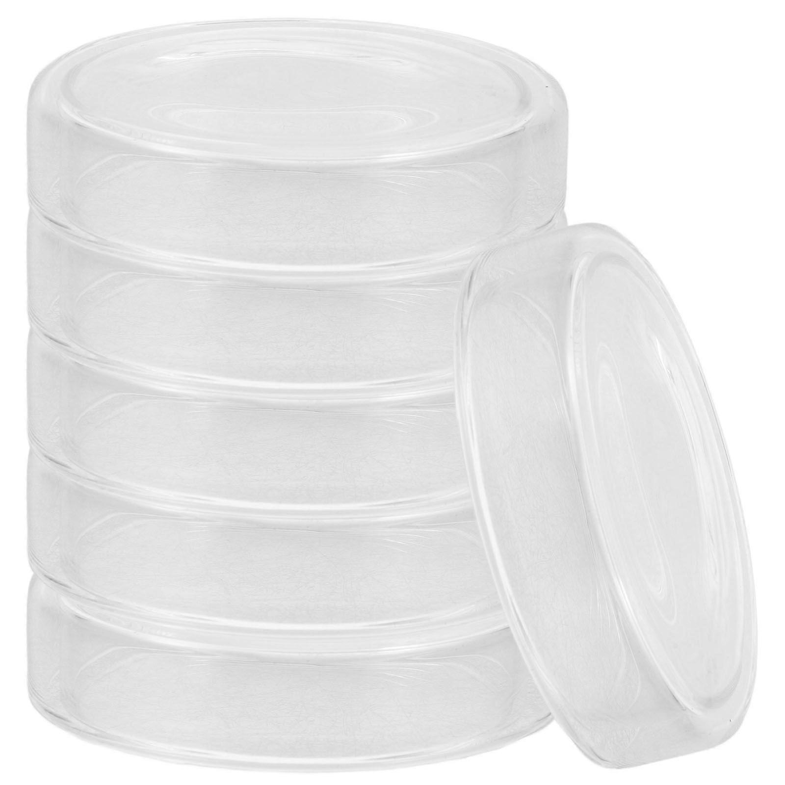 6pcs Laboratory Petri Dishes with Lids Clear Petri Plates Lab Cell Tissue Petri Plates