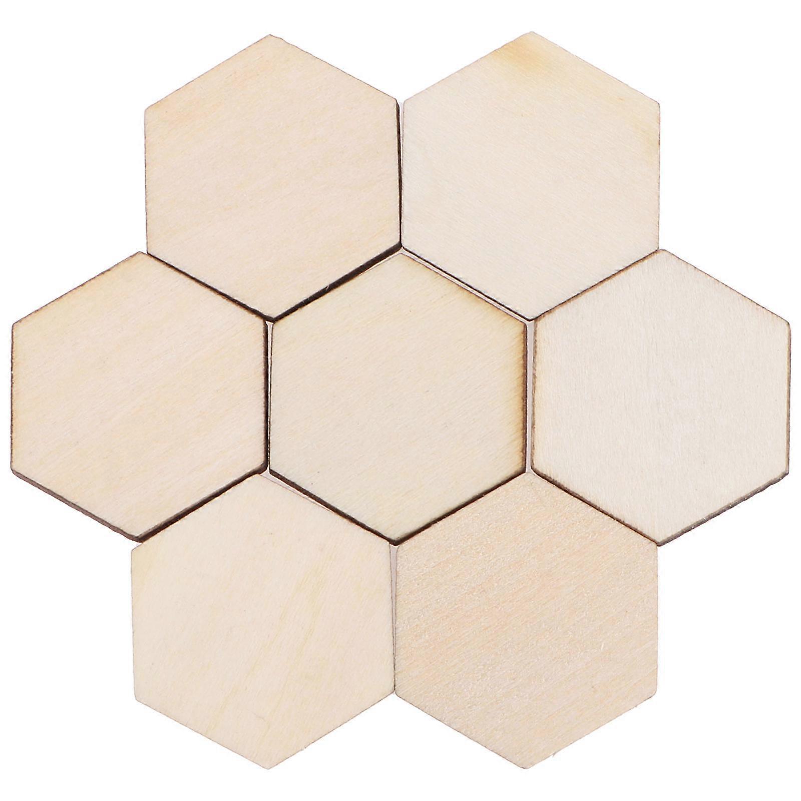 Hexagonal Wood Pieces Beech Wooden Hexagonal Pieces Cutting Technique For Creative Handcrafts 100PC