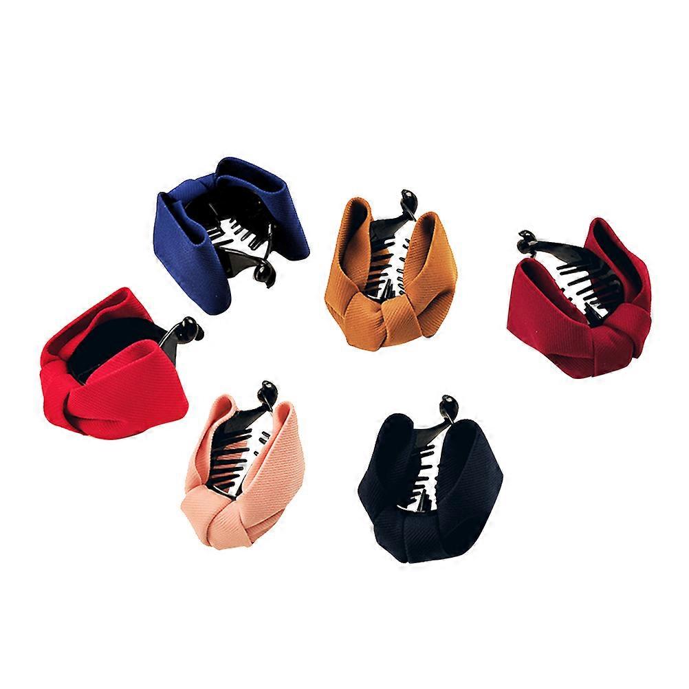 Fabric Jaw Clips Women Everyday Wear Special Occasions Parties Ceremonies Bow Shape 2.8×1.6×1.6in 6Pcs Per Set