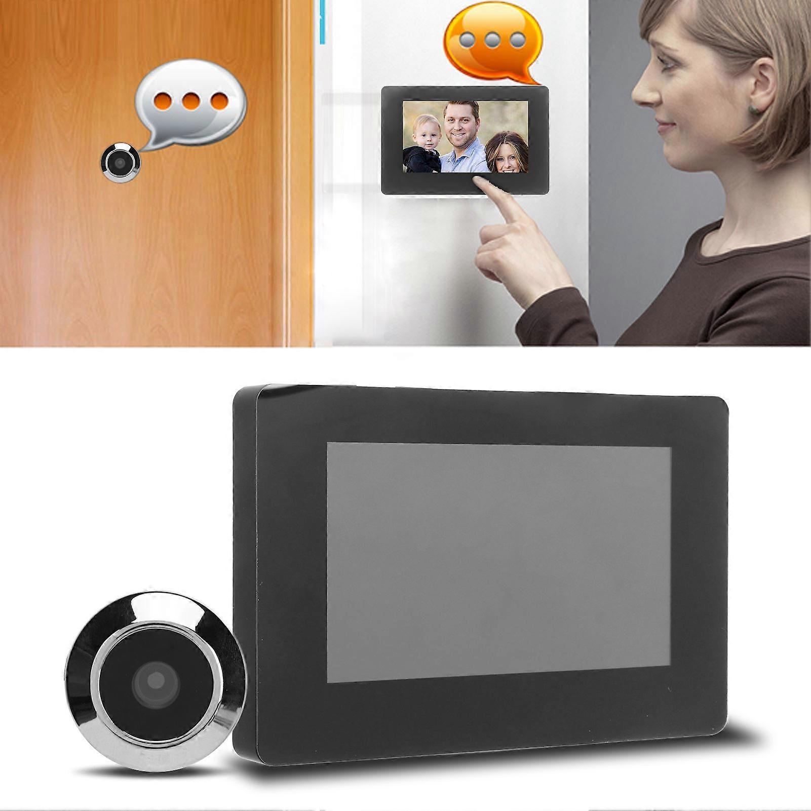 Digital Door Viewer 4.3in TFT Color Screen 1MP Water Resistant Peephole Viewer Doorbell for Home
