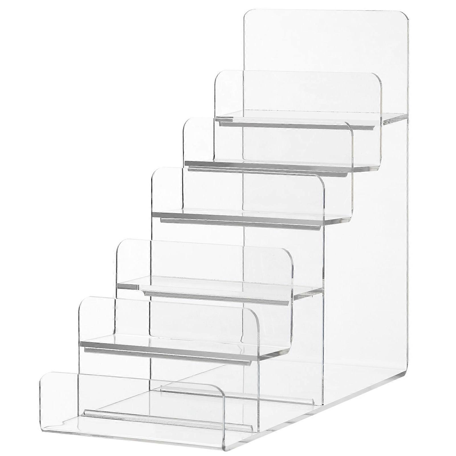 Acrylic Display Stand Perfume Organizer: 6- Tier Wallet Display Stand Riser Display Shelf Greeting Card Display Stand For Decoration And Organizer