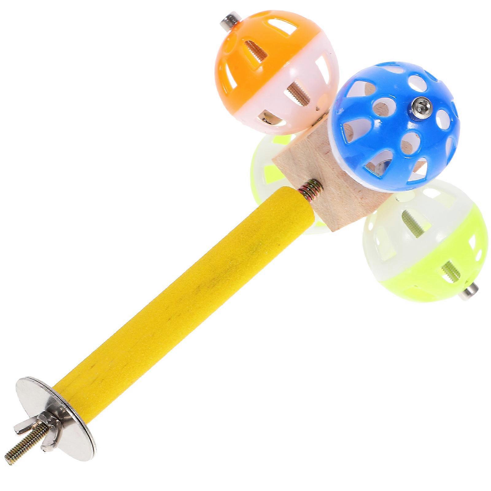 Bird Perch Toy Wooden Bird Stand For Pet Birds 16X12X12CM Assorted Color Training Perch Design 1 Set