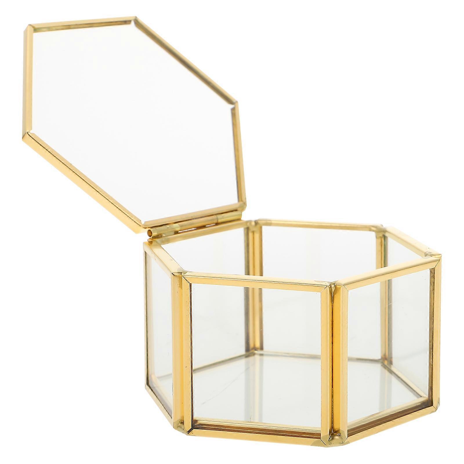 Small Objects Storage Box For Jewelry Organization With Elegant Gold Finish 1Pc