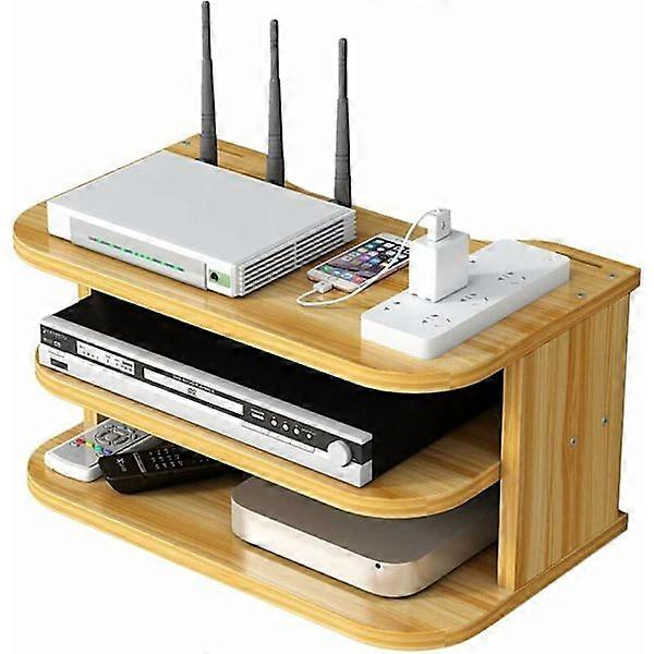WiFi Router Storage Box, TV Box Floating Shelves, Multi-Layer Cable Management Wall Mounting, Wall Decor Storage