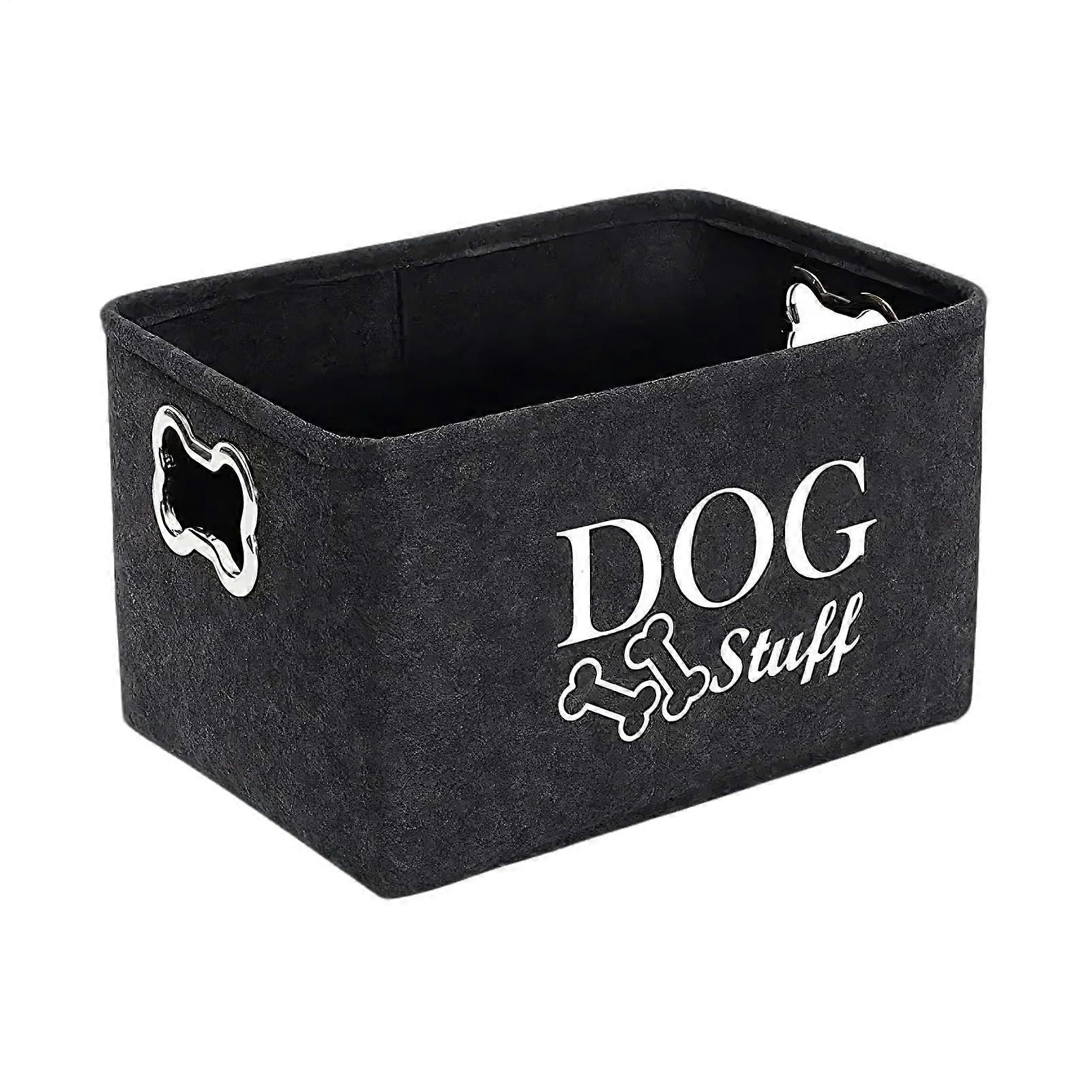 Pet toy box made of hard fabric, dog toy storage container with handle