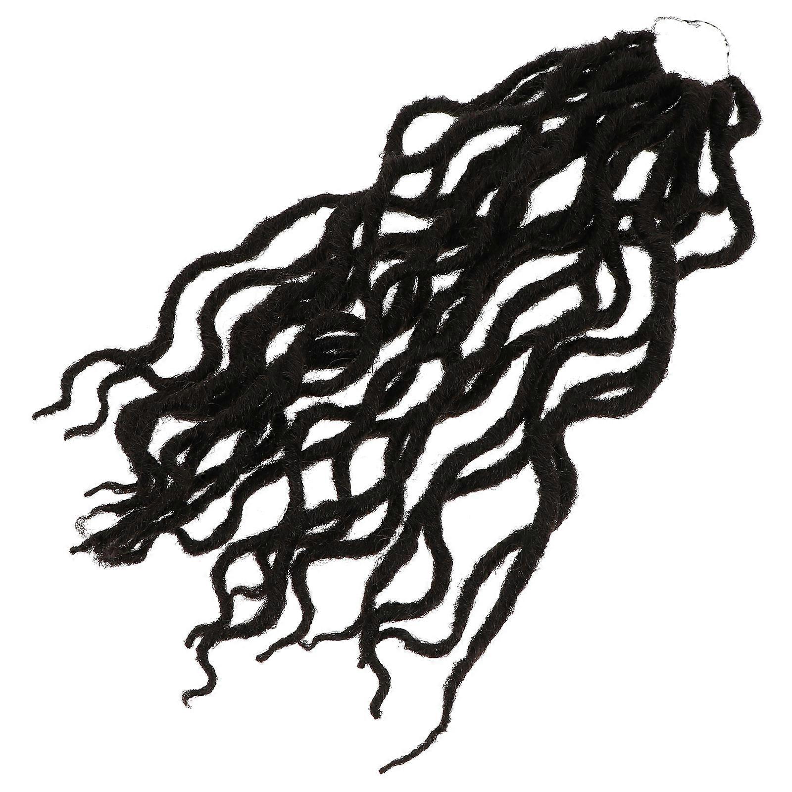 Black Crochet Braid Wig with Hair Extensions for Decoration Made of High Temperature Silk