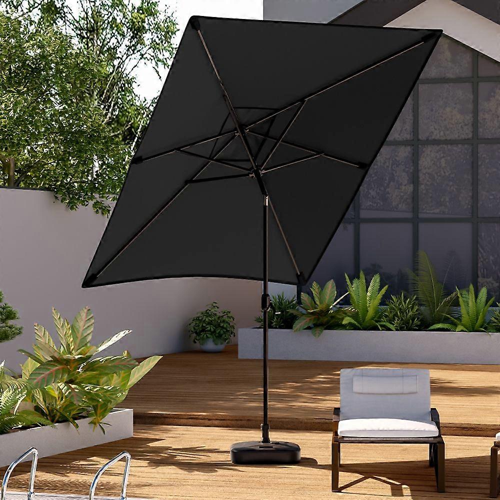 2 x 3M Tilting Garden Parasol Umbrella with Square Base