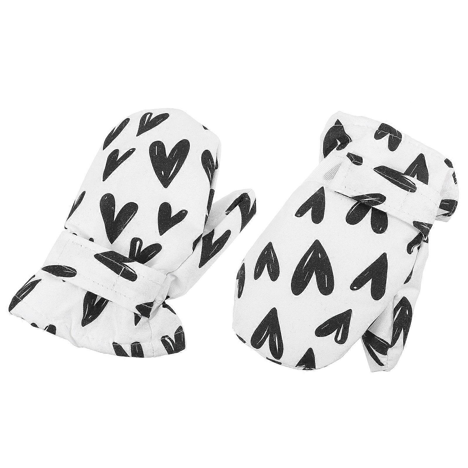 Children Thickened Mittens For Winter Biking Playing Skiing Age 4-6 M White 1 Pair