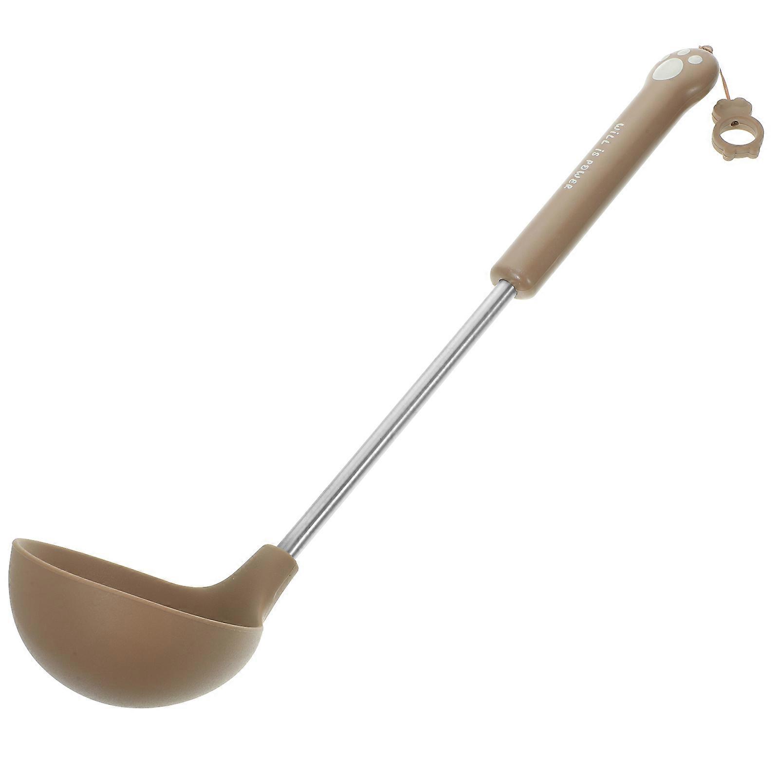 Modern Simple Style Silicone Serving Utensils For Kitchen 4-Pcs Heat Resistant Long Handle Soup Spoon