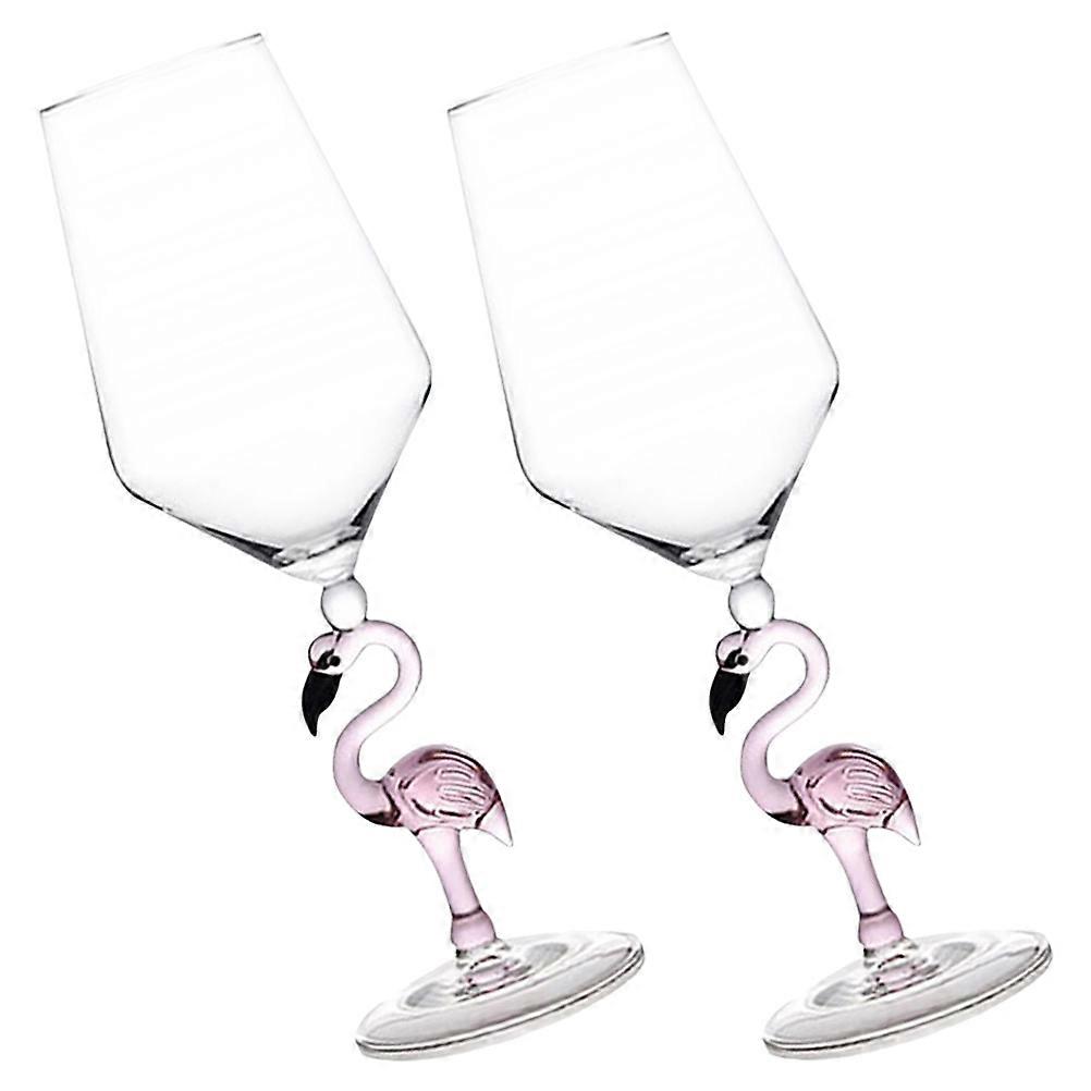 It looks like you're referring to a product listing for **"2pcs Pink Frosted Flamingo Wine Cups – Stylish Cocktail Glasses for Parties, Bars,