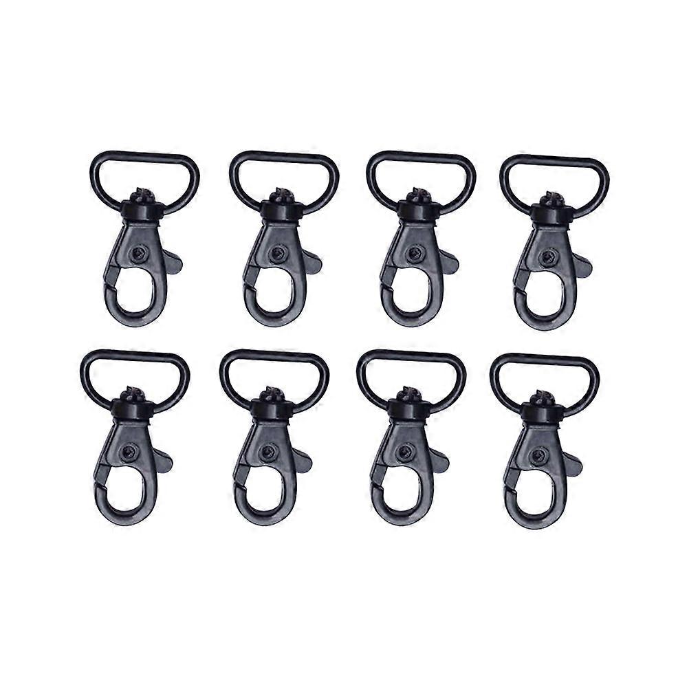 8pcs Swivel D Ring Keychain Hooks, Heavy Duty Lobster Claw Clasp Clips for Lanyard, Durable Keychain Accessories, Black