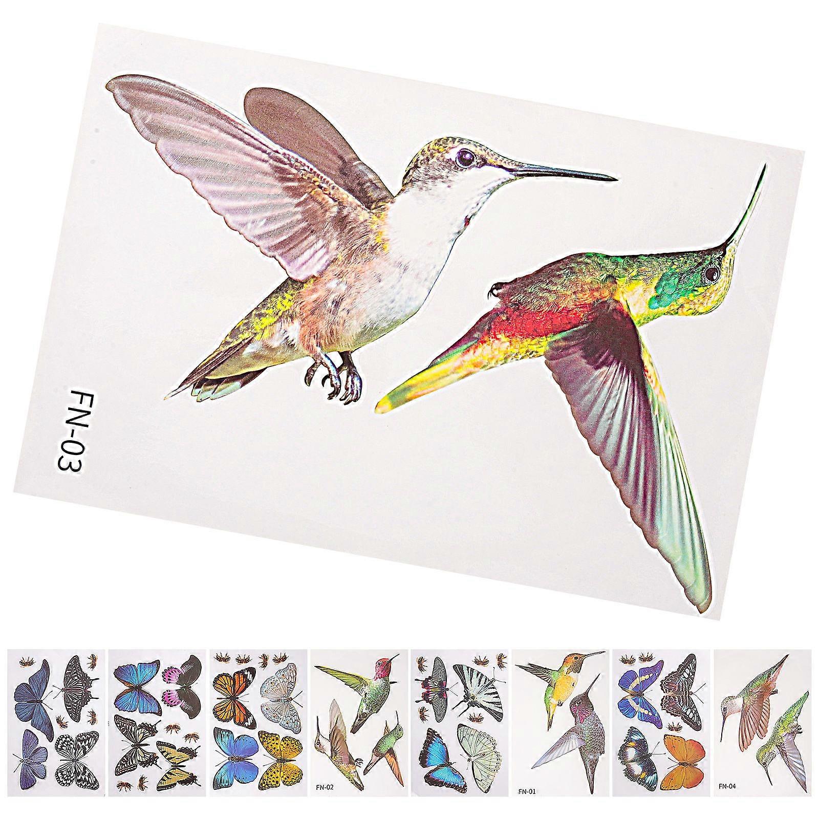 Bird Safety 3D Window Decal Stickers Hummingbird Assorted Color 1 Set Anti-Collision