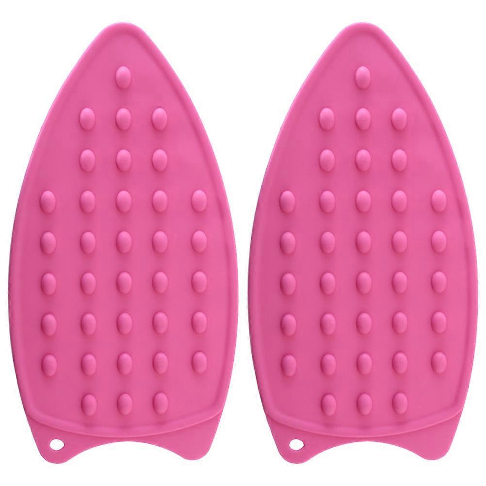 Silicone Ironing Mat Waterproof Surface Antiskid Pad Rectangular Shape Pink Color Protective Iron Stand Mat 2Pcs
