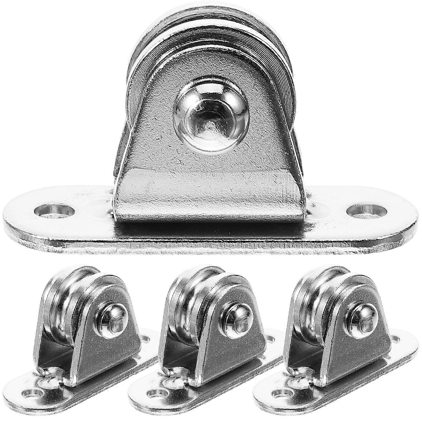 Pulley Wheel Direction Changing Double Pulley Design Silver 4Set Suitable For Swimming Pools