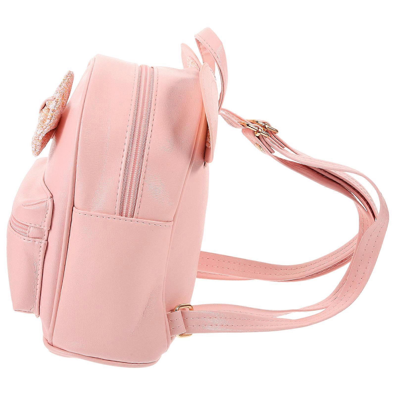 Stylish Pink Bow Design Double Shoulder Bag Mini Backpack for Kids