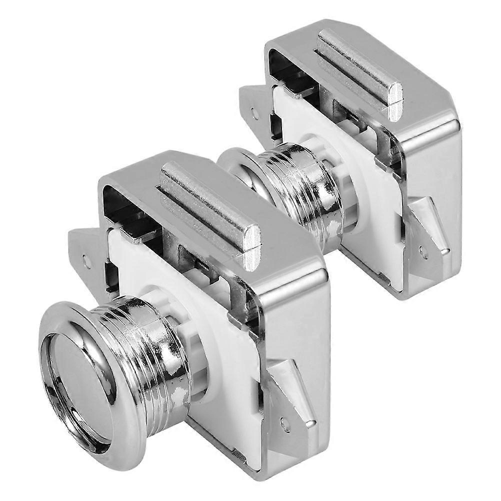2Pack Modern Rectangular Push Button Latch For RV Cabinets And Drawers With Durable Zinc Alloy Construction