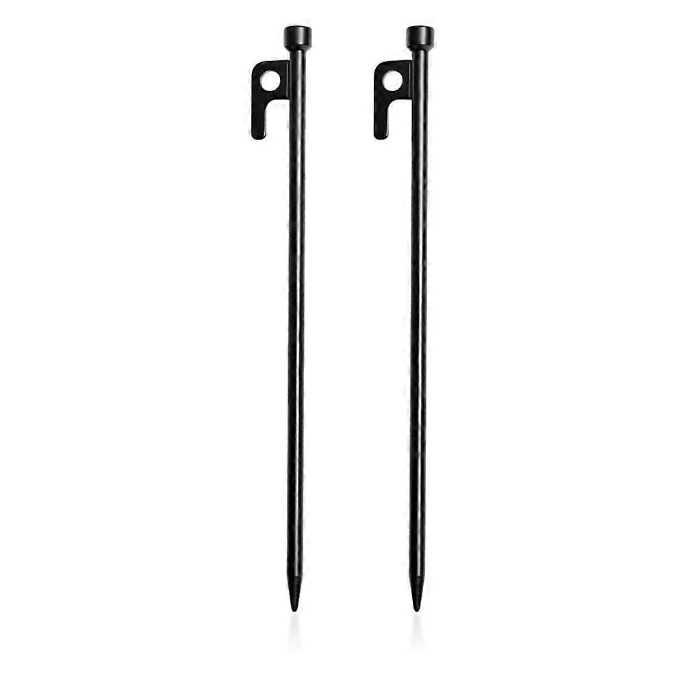 Heavy Duty Metal Tent Stakes for Camping with Sharp Tips and Thickened Ends 2 Pieces Small Size