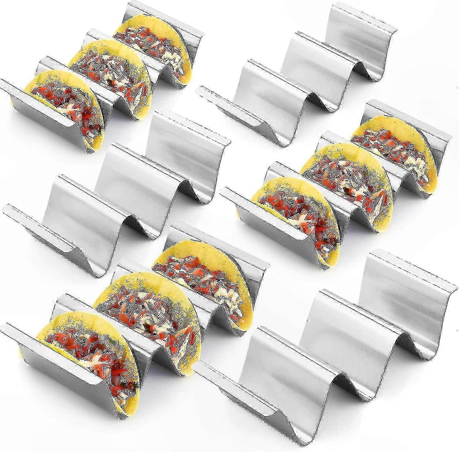 Portataco in acciaio inox, set di 6 vassoi per gusci verticali, design elegante e resistente per un facile servizio