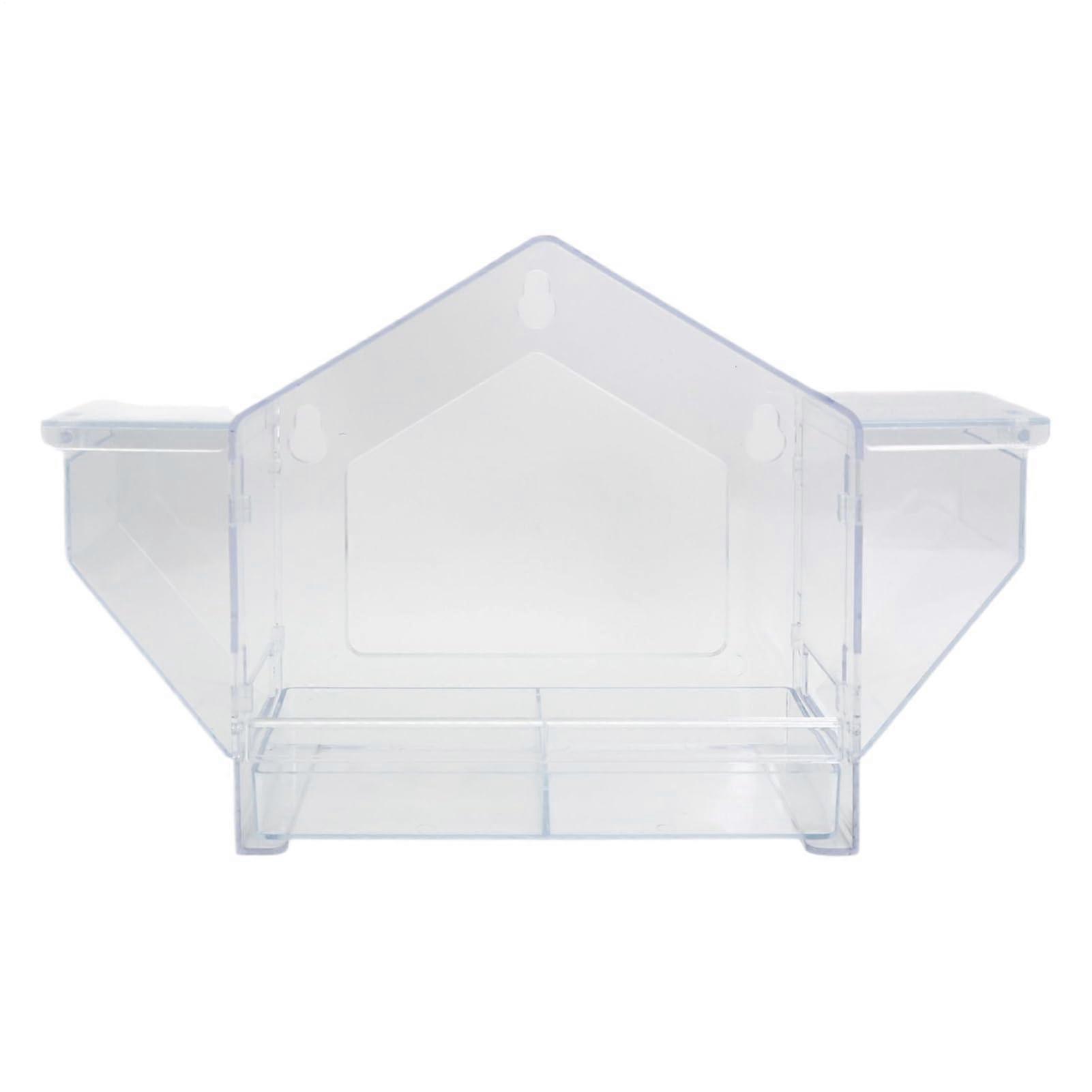 Window Bird Feeder, Outdoor Birdhouse, Clear Window Parrot Feeder, Spacious Design Bird Feeding House for Displaying Parrot Sparrow View
