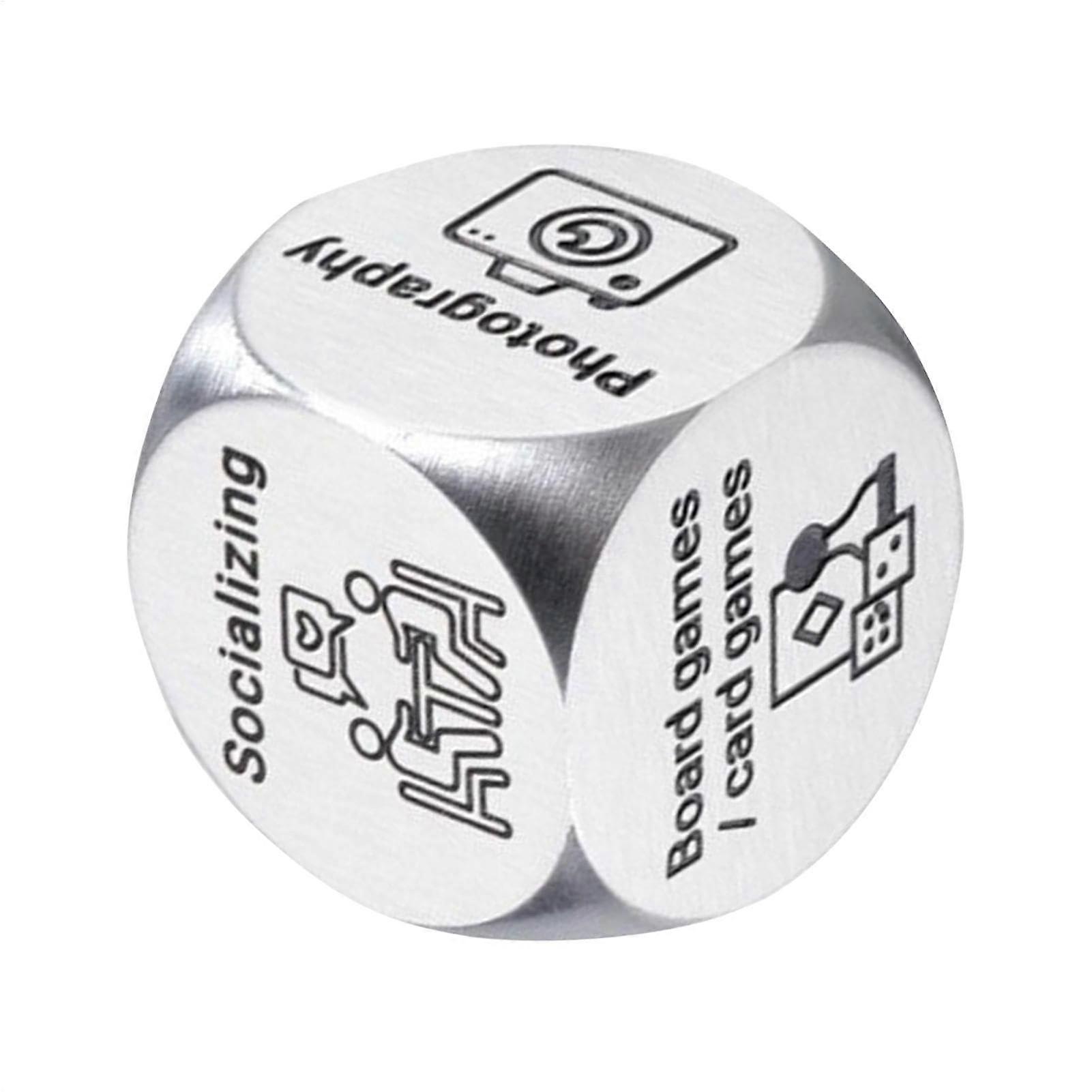 Decision dice, date dice, pair dice made of stainless steel for adults – dice for selection, tool, pair dice for Valentine's Day Jc265