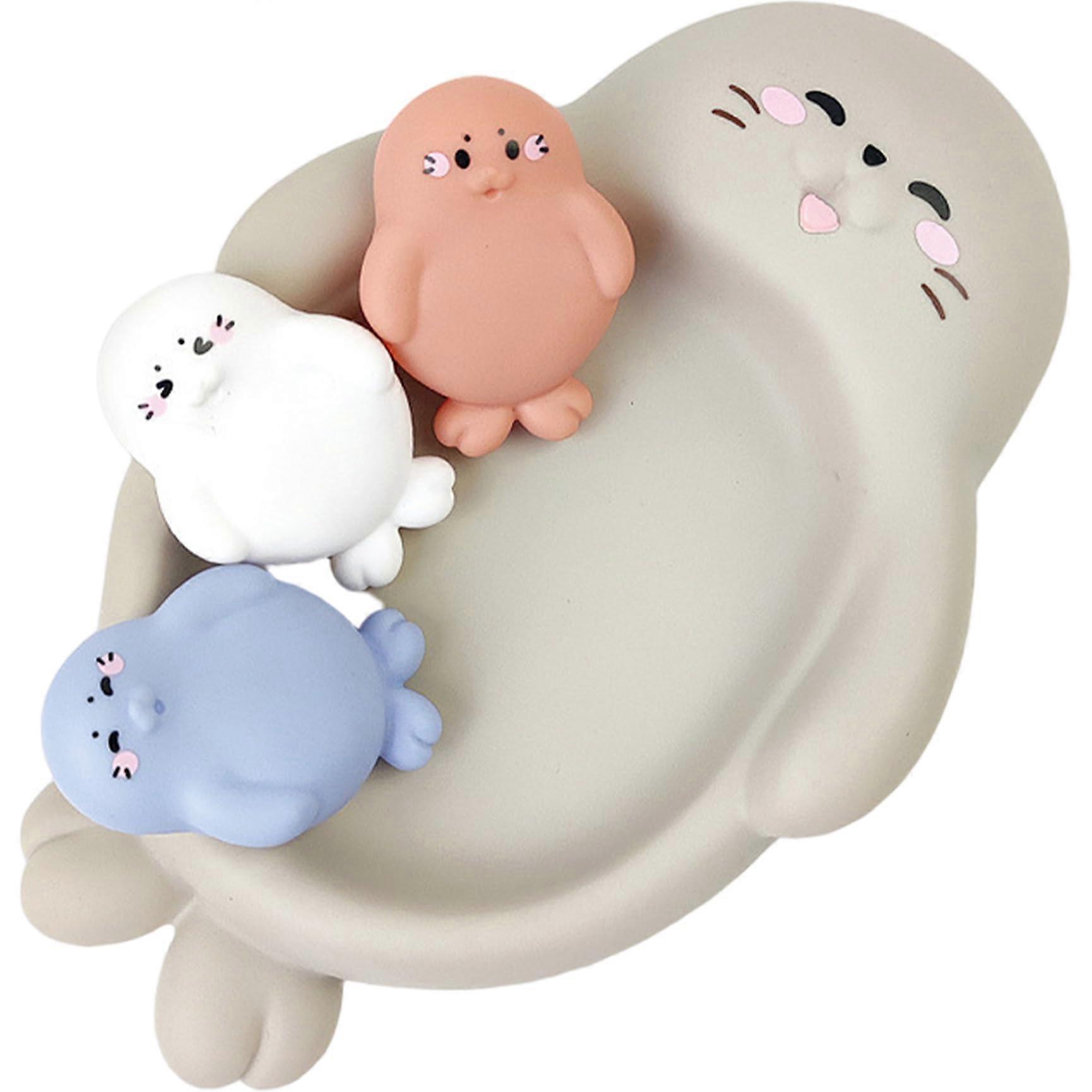 Baby Bath Toy Set: Floating, Stackable, Interactive Hollow Soft Squeeze Animal Bath Toys, Ages 1 Year And Up