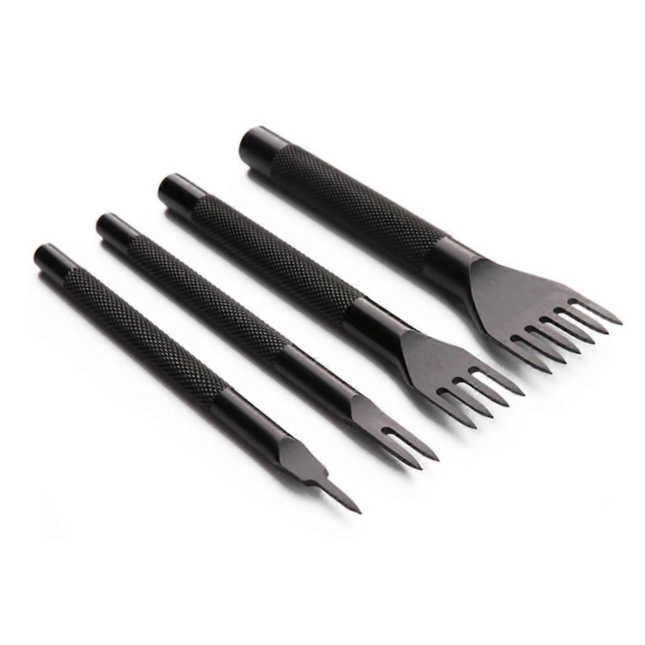 1 piece leatherworking tool kit assembly bradawl tool cushion assembly kits sewing prong punch leather punch tool black