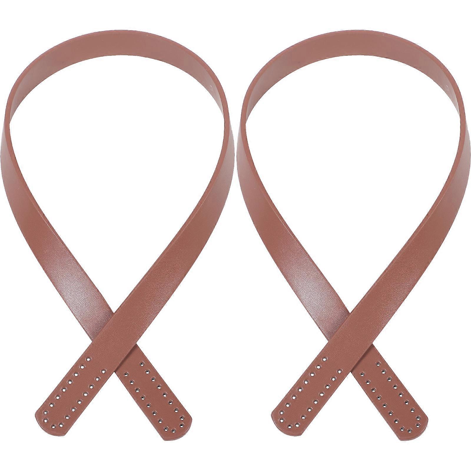 Coffee Color PU Bag Handles For DIY Purse Making And Craft Projects 2Pcs