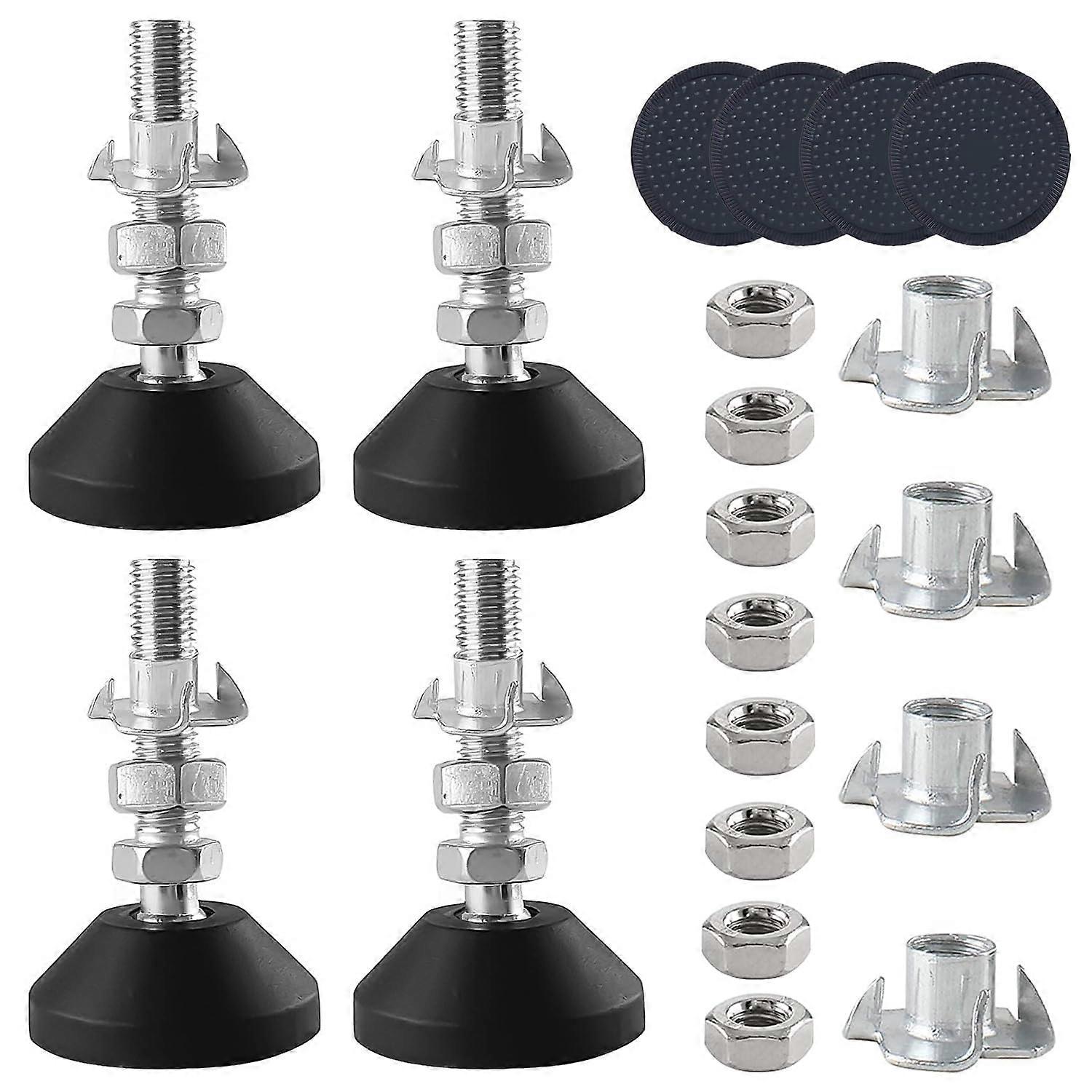 M8 x 40 mm Adjustable Furniture Feet Set of 4 with 20° Tilt and Adjustable Screw for Stable Base Support