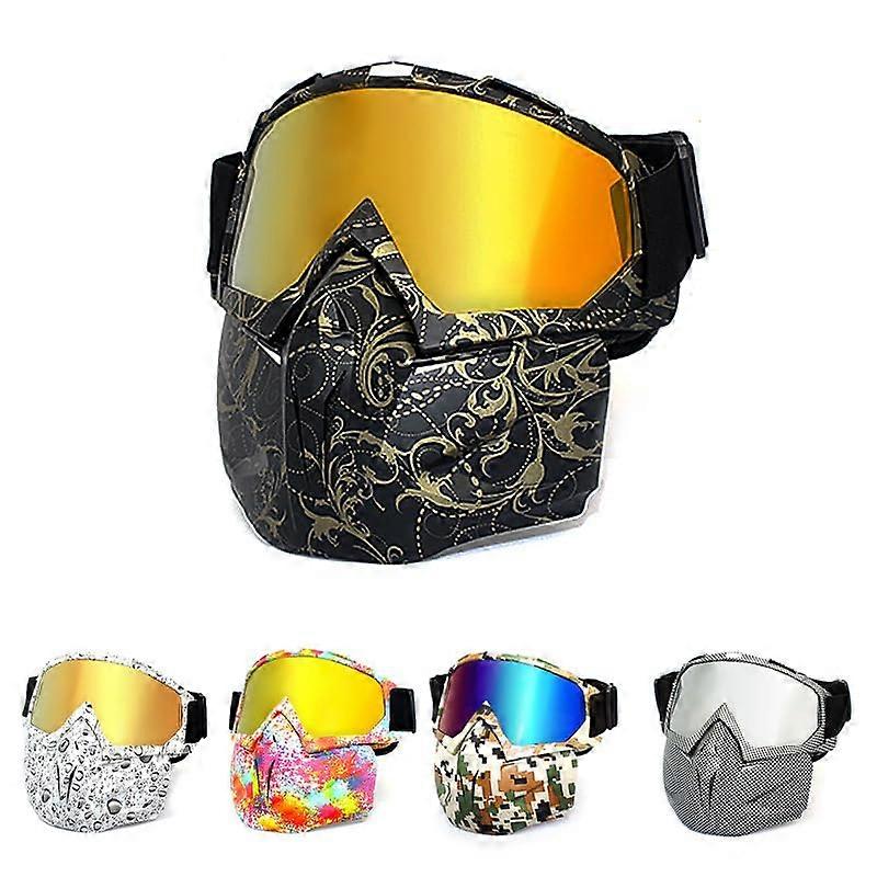 Motocross Goggles with Removable Visor for Motorcycle, Skiing, and Racing - Outdoor Sports Eyewear, Universal Fit, Style 5