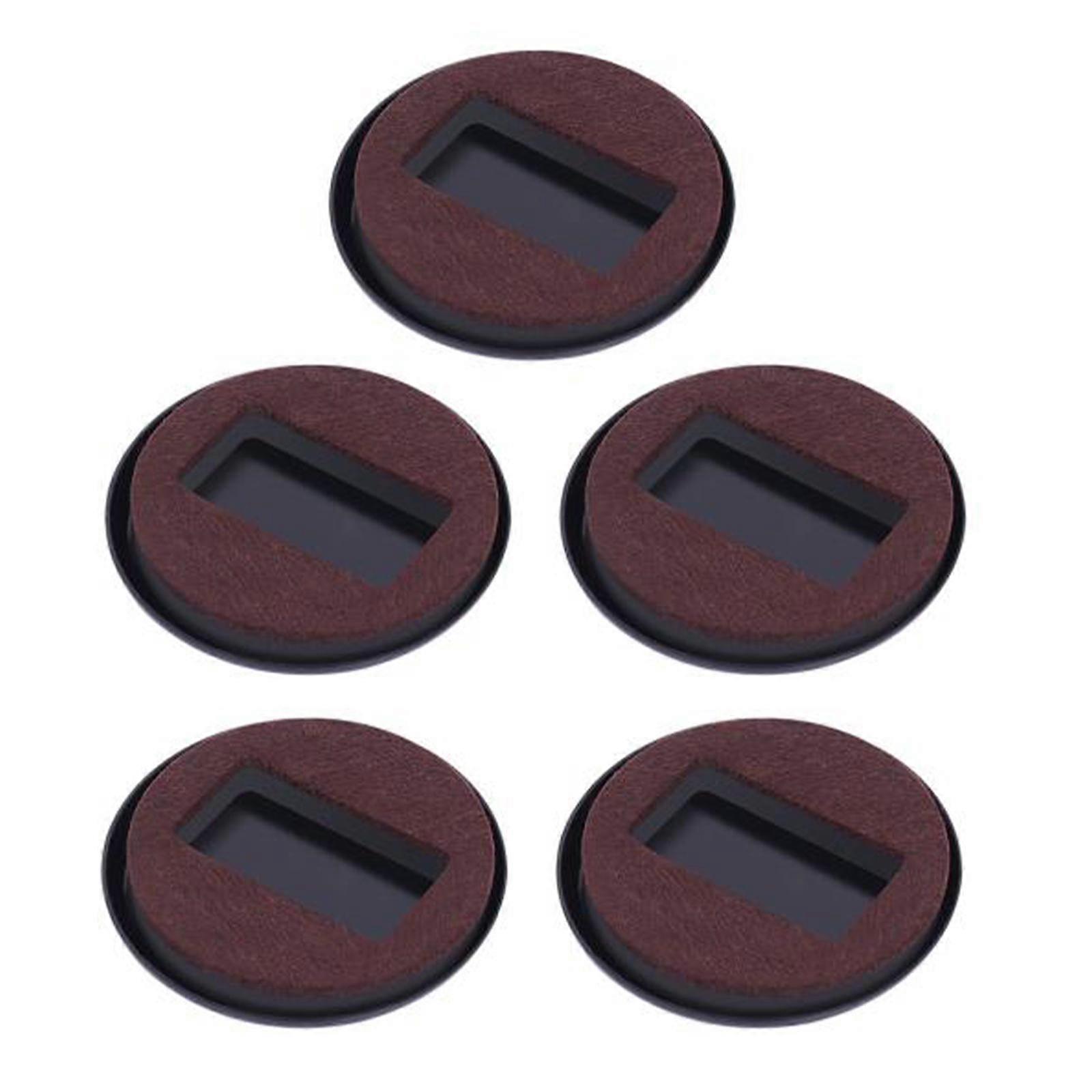 Furniture Caster Cups Set Of 5 Universal Floor Protectors For Hardwood Tile Carpet Scratch Resistant Noise Reducing Felt ABS Bases Easy Install