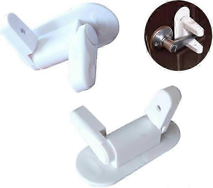 2-Pack Door Handle Safety Locks, Child-Proof Lever Guards, Strong Durable Latches for Home Security