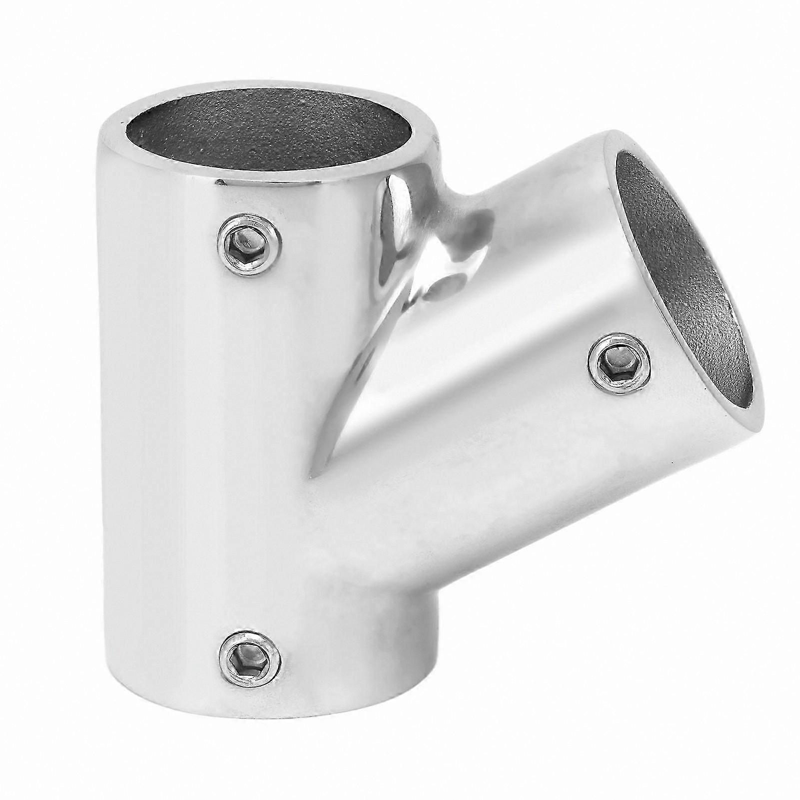 3-Way Stainless Steel Tube Connector for Handrails, 60mm 25mm (1in) Accessory Fitting Right Angle