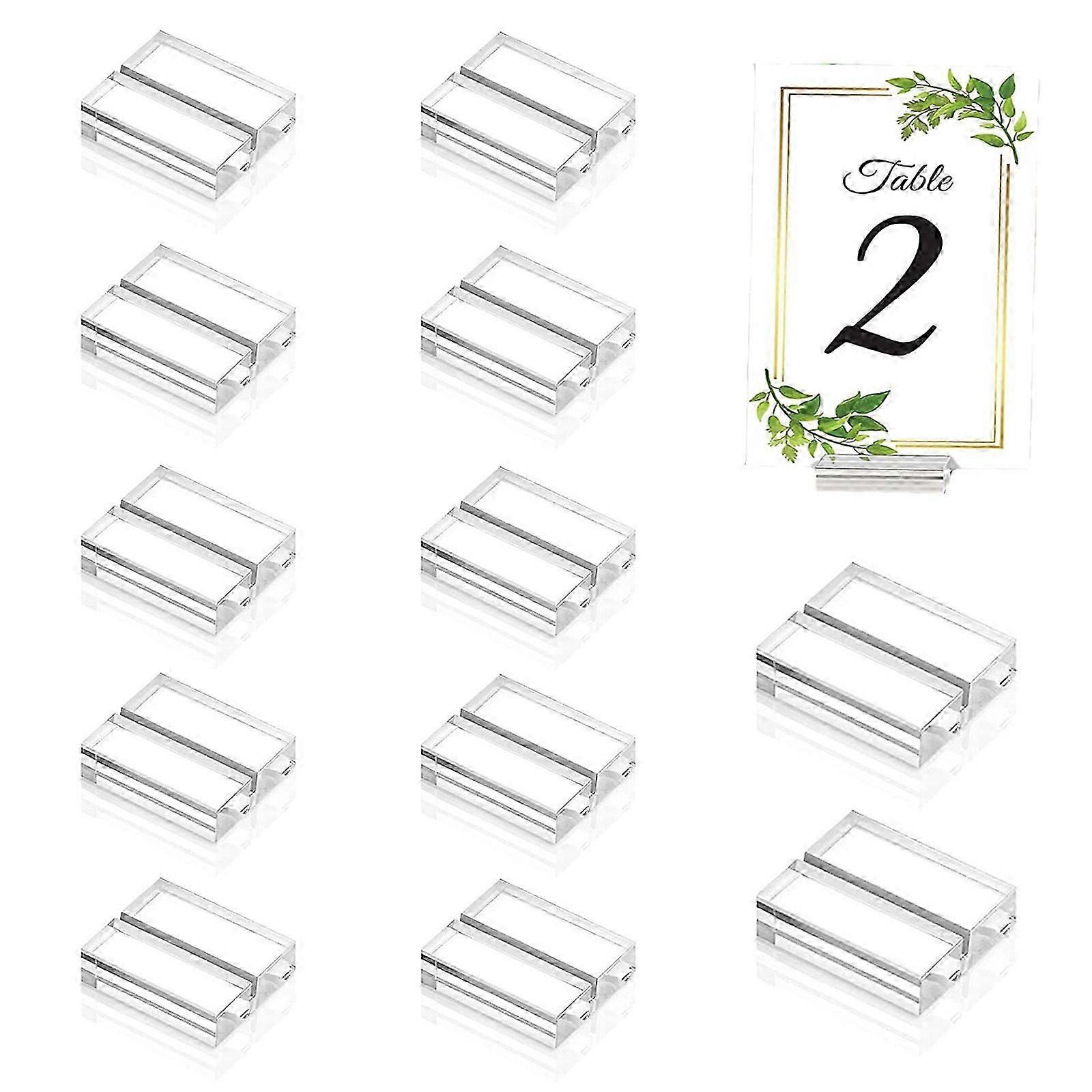 12 paquets Porte-enseignes en acrylique, support en acrylique transparent Supports de carte en acrylique Place Numéros de table du porte-menu d’entreprise
