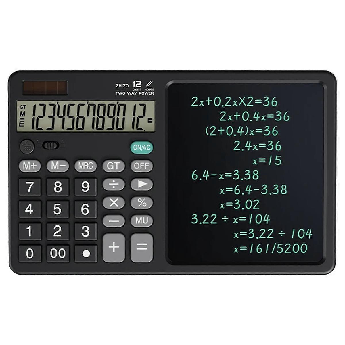 Calculator Writing Tablet with Stylus 12 Digits Desktop Black