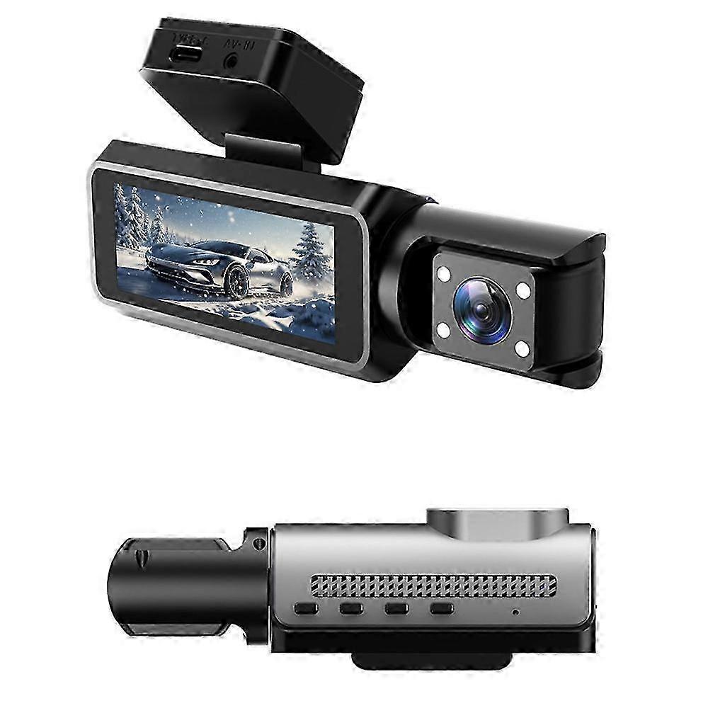 Enhanced 4 Inch IPS Screen Dash Cam with 1080P Dual Recording, WiFi Connectivity, Night Vision, and Wide Angle Lens for Enhanced Visibility