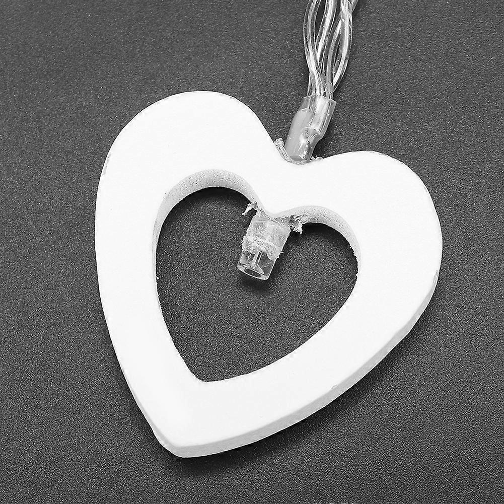 Guirlande lumineuse LED cœur 120cm blanc chaud à piles