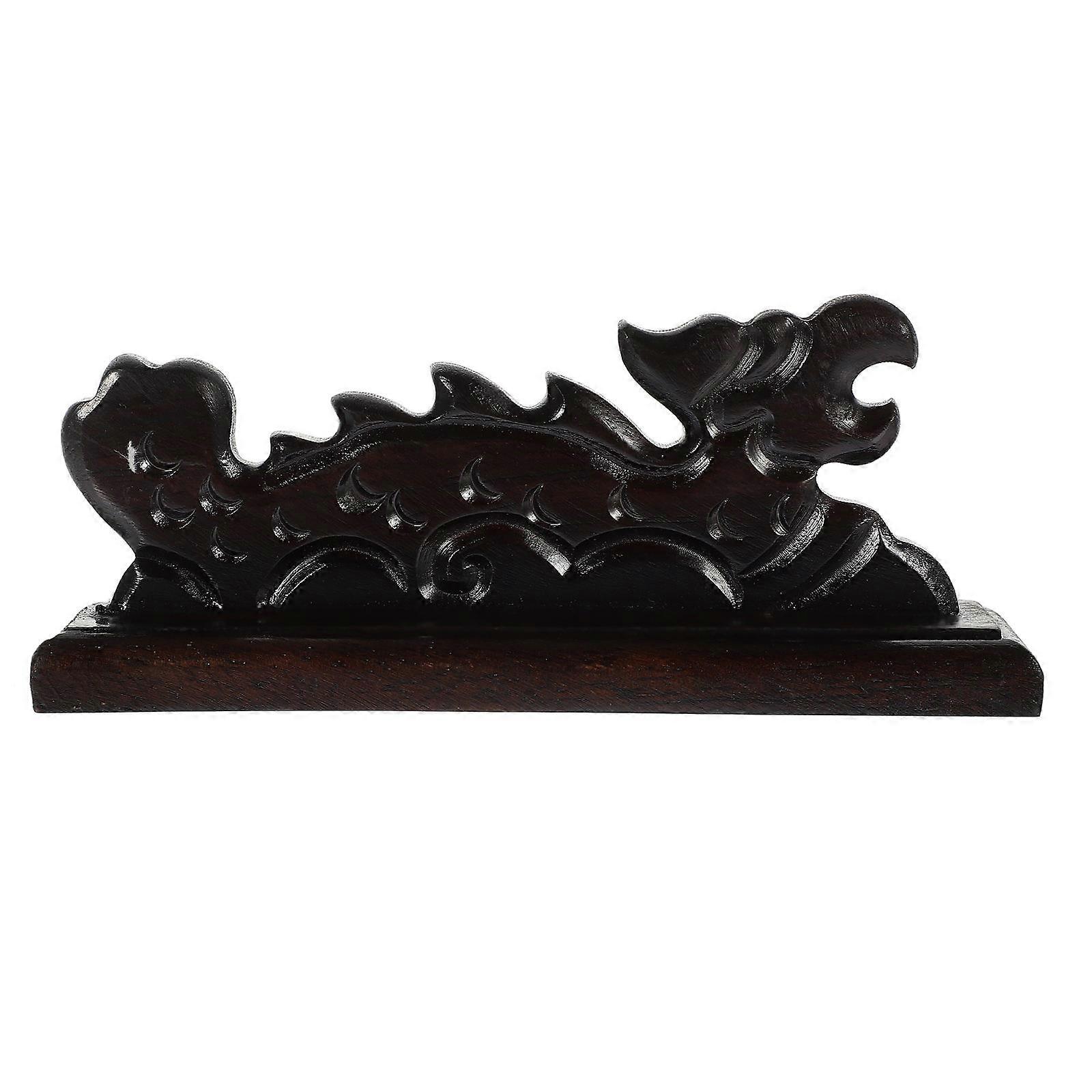 מחזיק מברשת קליגרפיה סינית צורת דרקון לארגון הבית חומר עץ שחור 1 סט