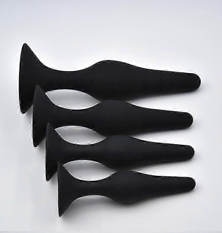 طقم تدريب موسع المستقيم للرجال والنساء - أدوات علاج قاع الحوض - سيليكون طبي ، 4 عبوات ، مقاسات 1-4 بلاك إيفان