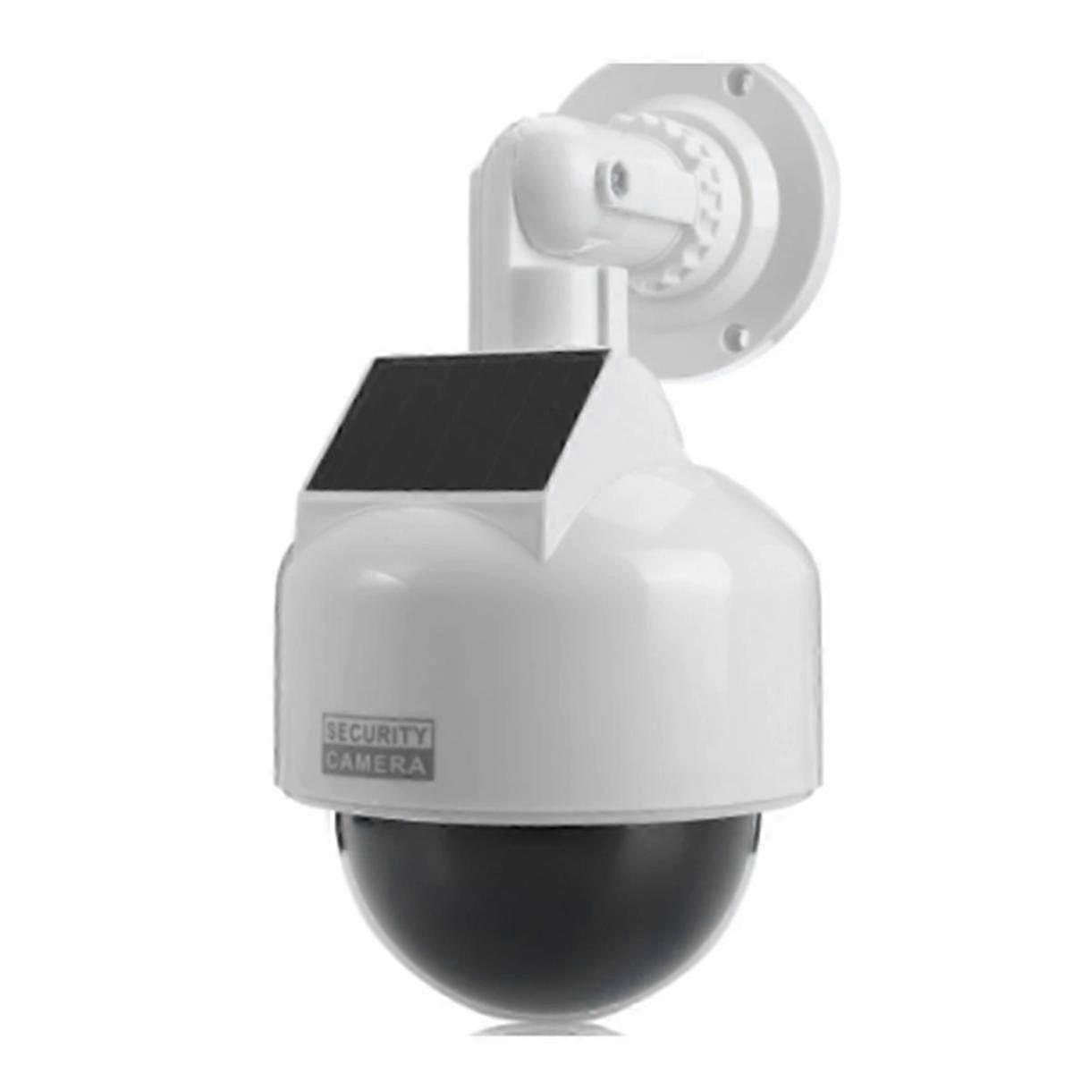 Simulation Security Camera with Flashing LED Light 360 Rotation Dummy CCTV Dome Indoor/Outdoor Monitor Powered