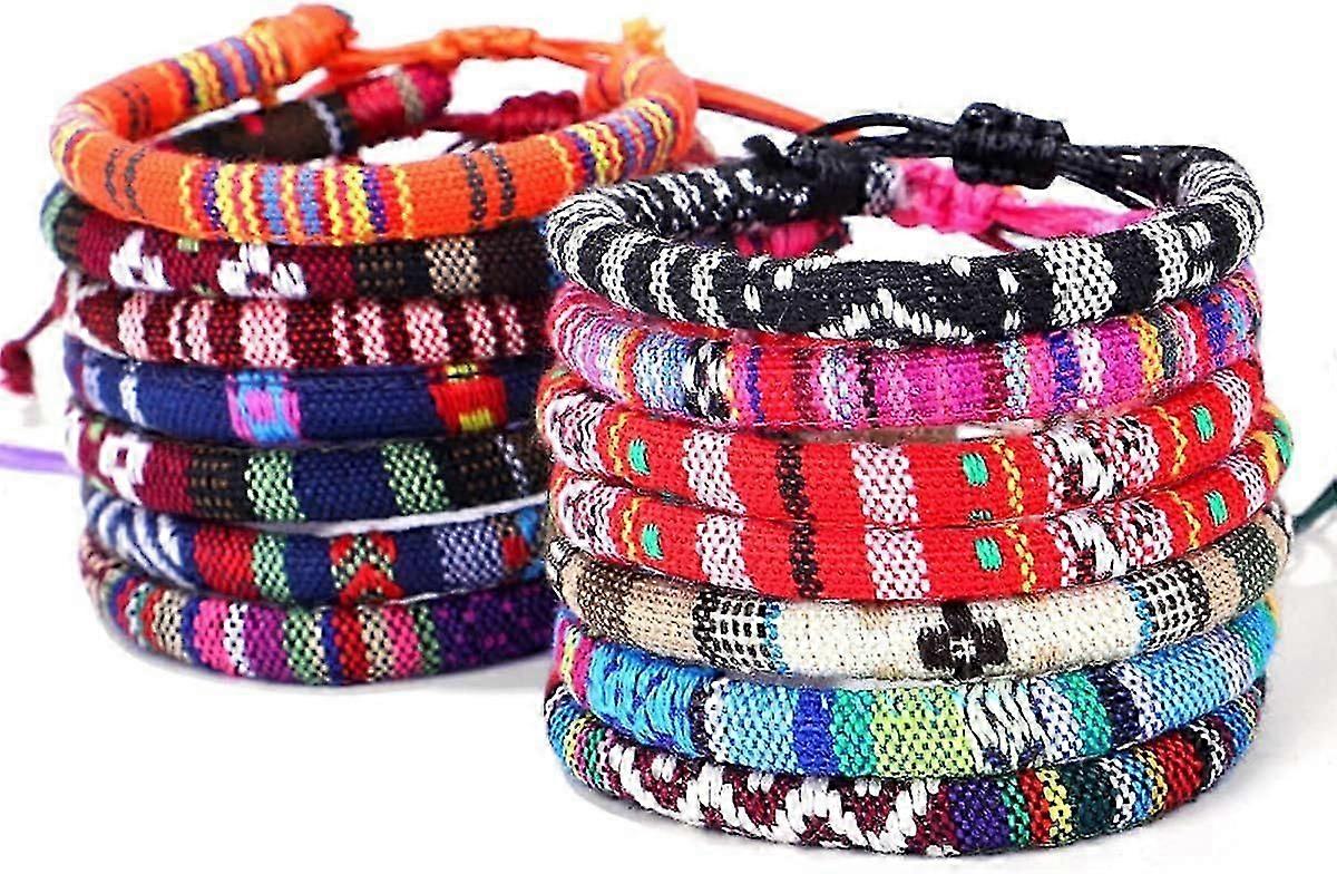 14Pcs Braided Friendship Bracelets Pack for Women Men Handmade Woven Boho Rope String Bracelets for Teens Wristbands