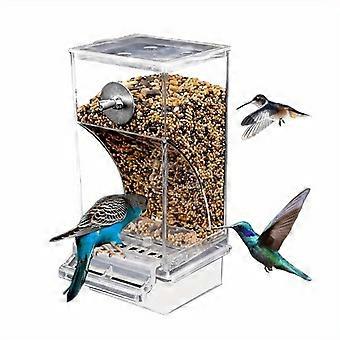 Transparent acrylic automatic bird feeder refill device, easy to install, monitor food level