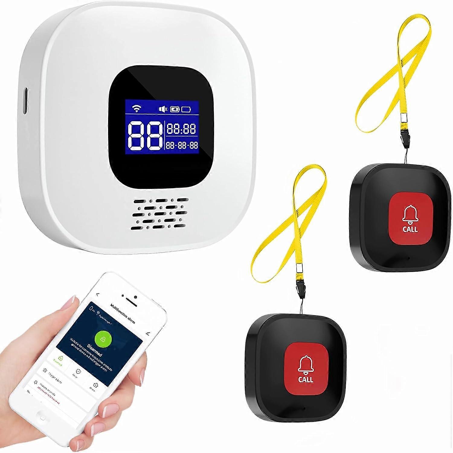 2025 Latest Model Wireless Caregiver Pager with Smart Call System & Call Buttons for Elderly Monitoring, Life Alert System for Seniors, 2