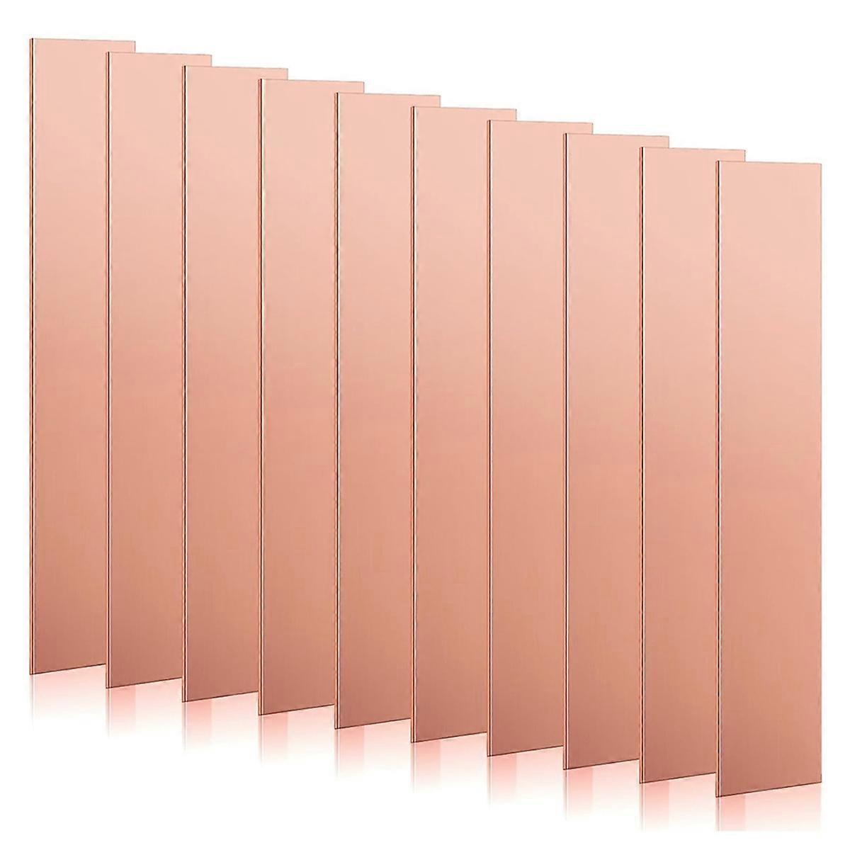 10Pcs 99.99% Pure Copper Anode Strip, Copper Plate Sheet