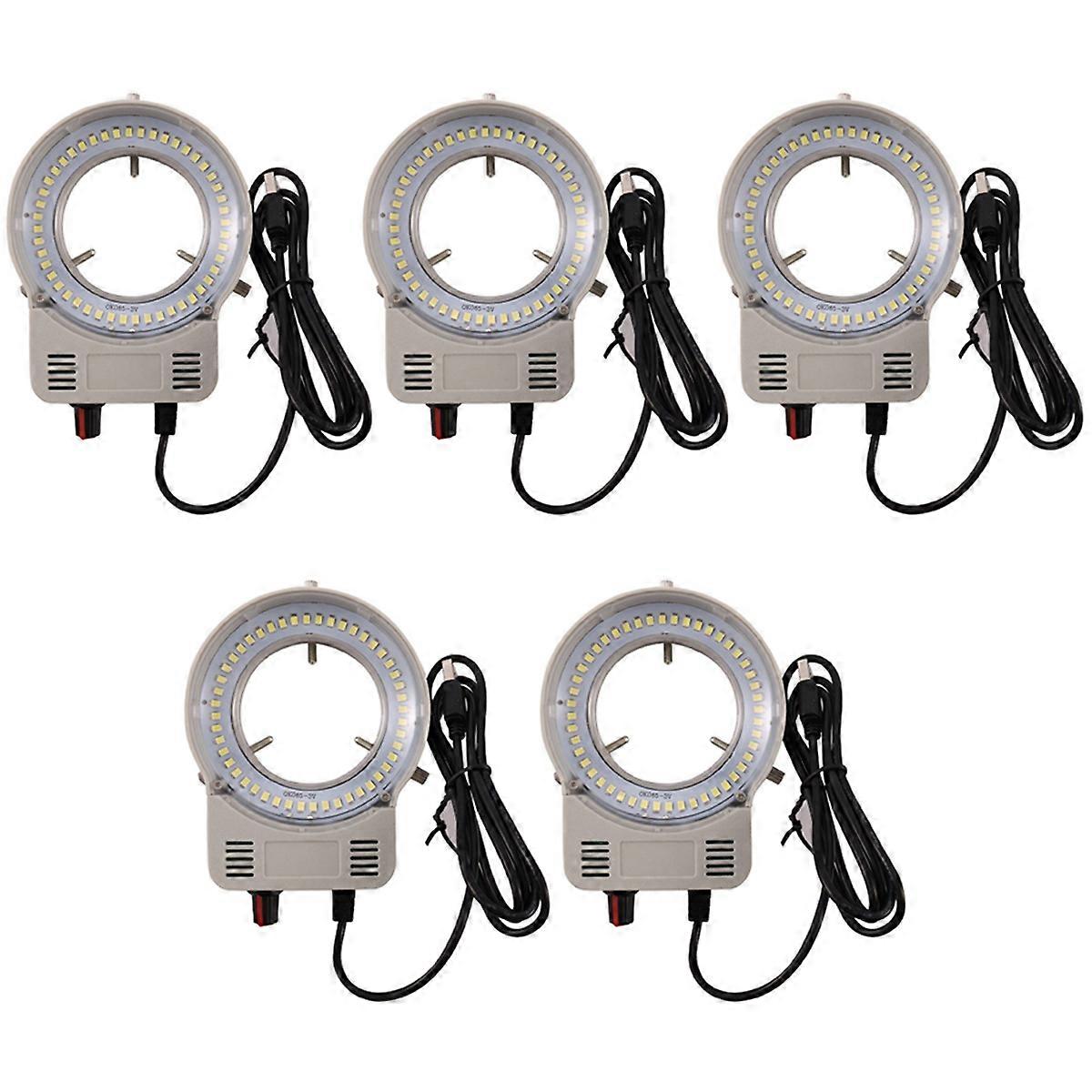 5X 48 LED Industrial Microscope Camera Light Source Ring Lamp Light Illuminator Lamp Adjustable Brig