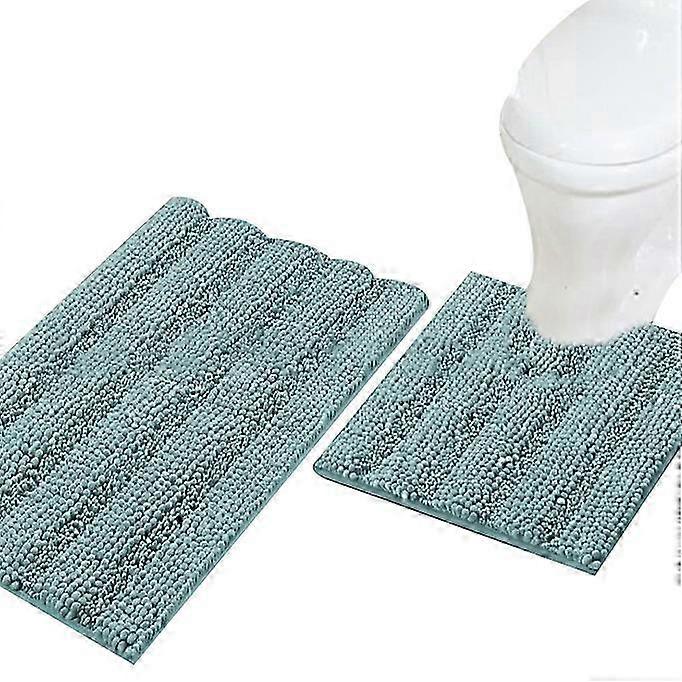 Extra Thick Chenille Striped Pattern Bath Rugs for Bathroom Non Slip