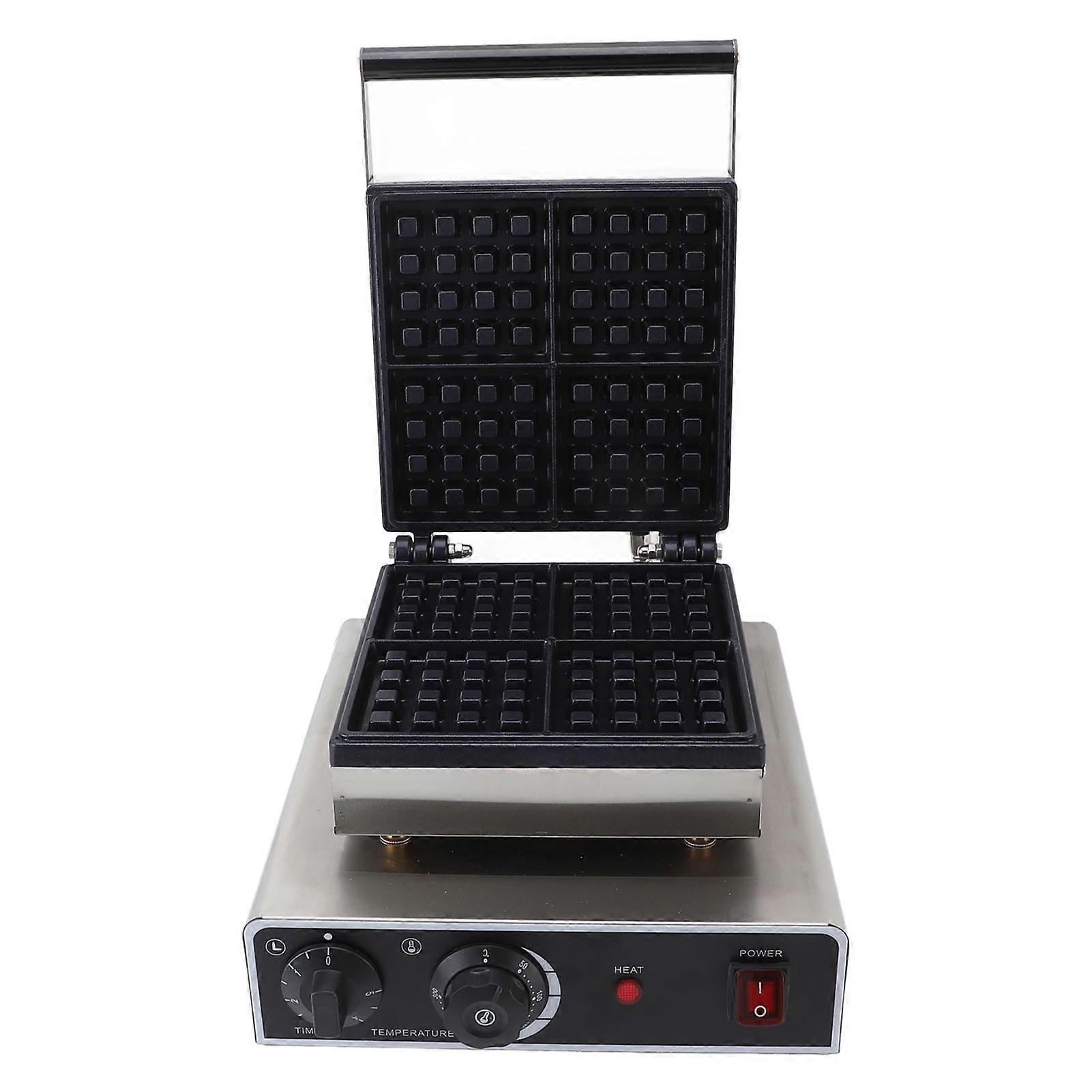 4 Slice Electric Waffle Maker 22x22cm Nonstick Flip 1750W US Plug