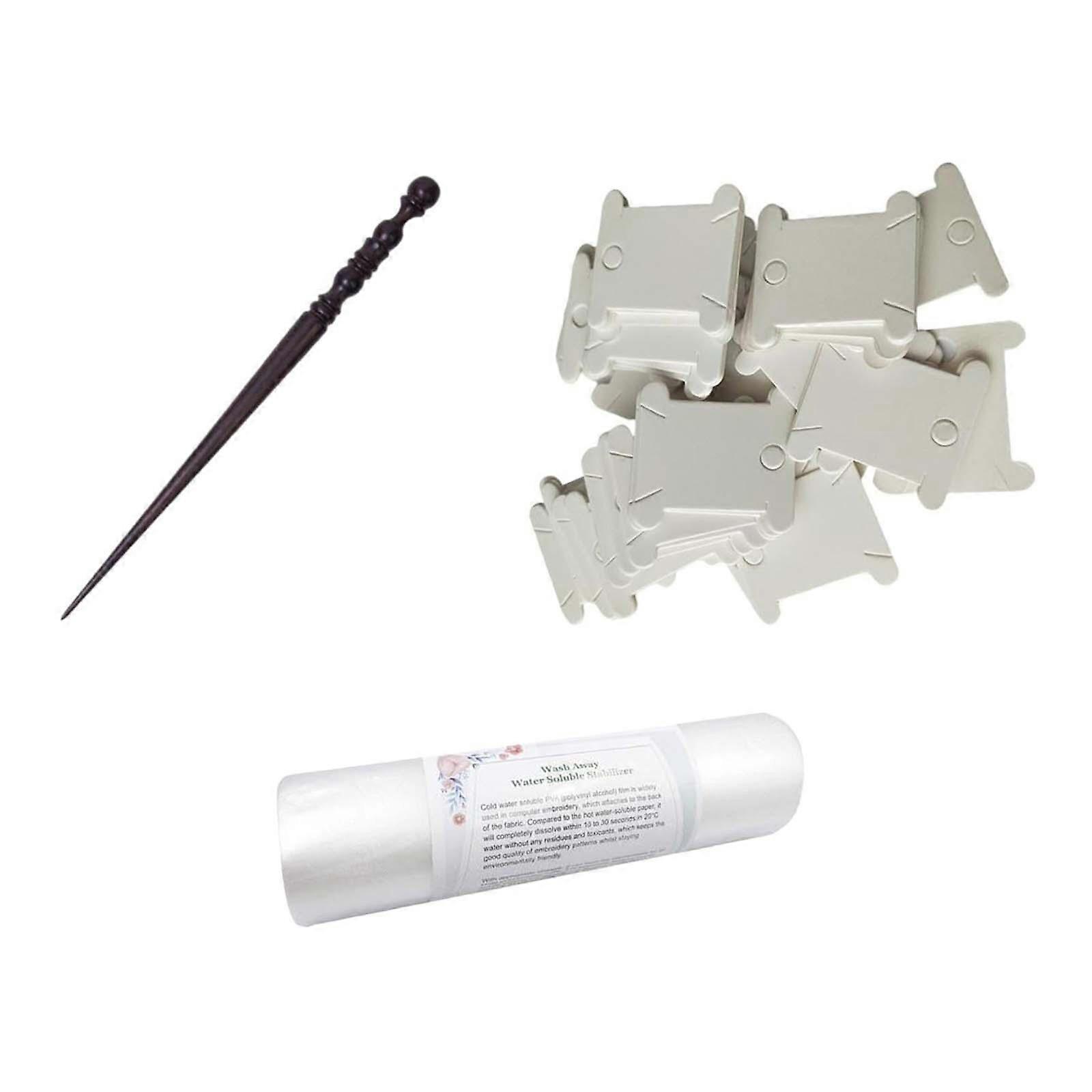 embroidery Kit Embroidery Tools Soluble Paper Floss Bobbins Sewing Guide