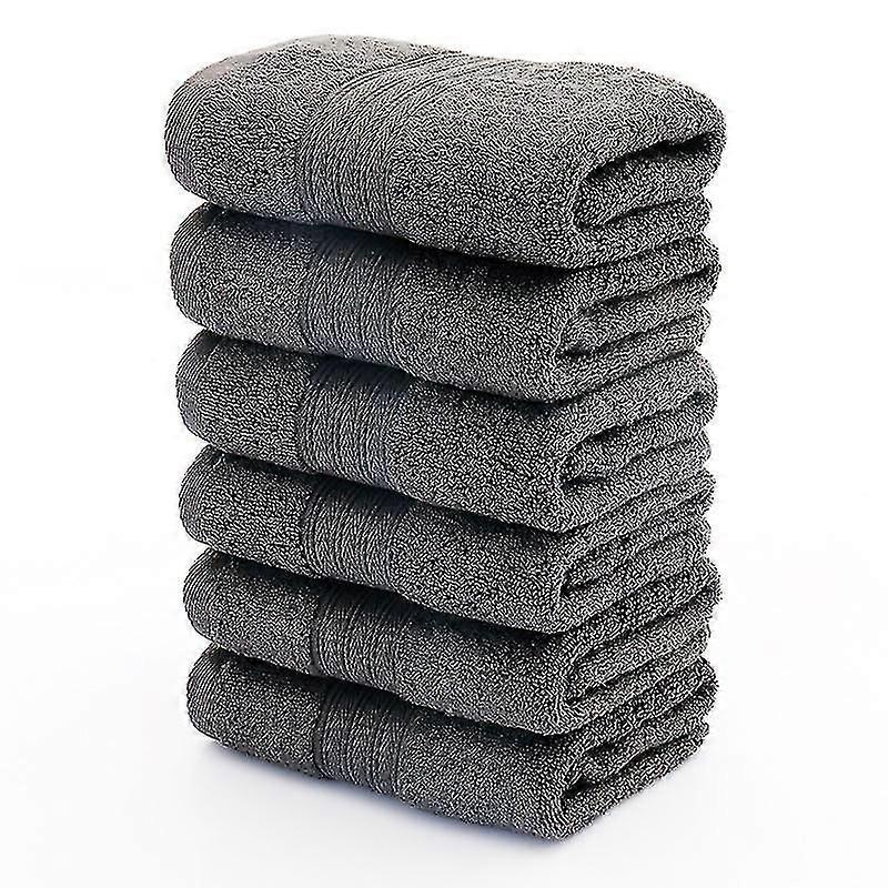 Mkk 6 Pack Basics Towel Set, Fade Resistant, 100% Cotton, 500g/m, Dark Grey