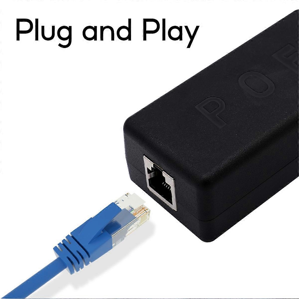 Gigabit POE Splitter 48V to 12V Output with IEEE 802.3af/At Active Power over Ethernet Adapter for 12V Security Camera