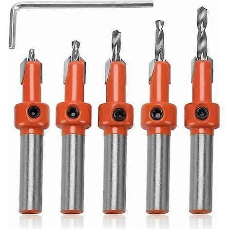 5Pcs 8mm Wood Chamfer Drill Bit Countersink, Countersink Drill Bits for